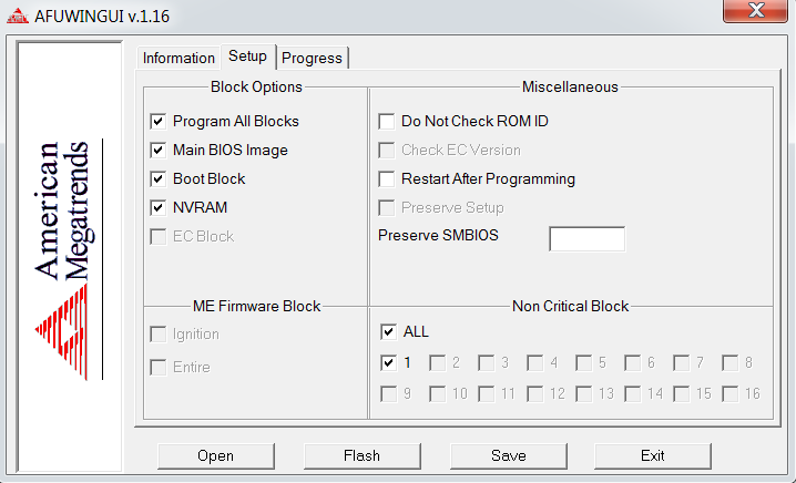 In AFUWINGUI u can now load ur newly created file and make some settings, before u click on the final &quot;FLASH&quot; button.