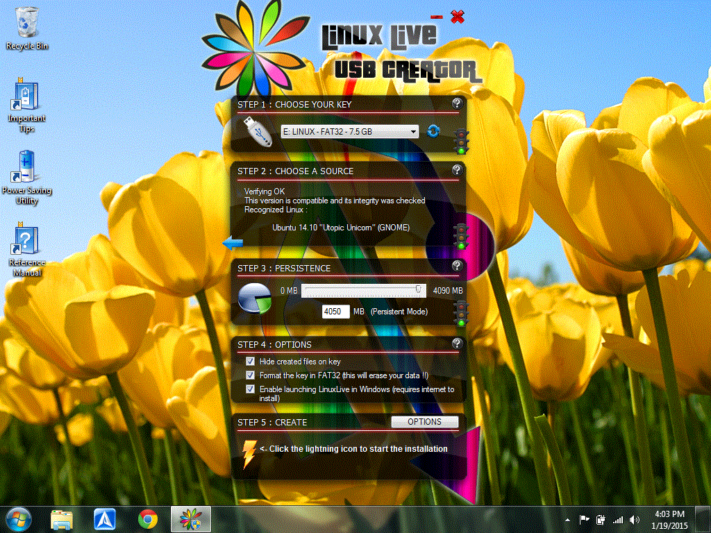 screenshot of LinuxLive